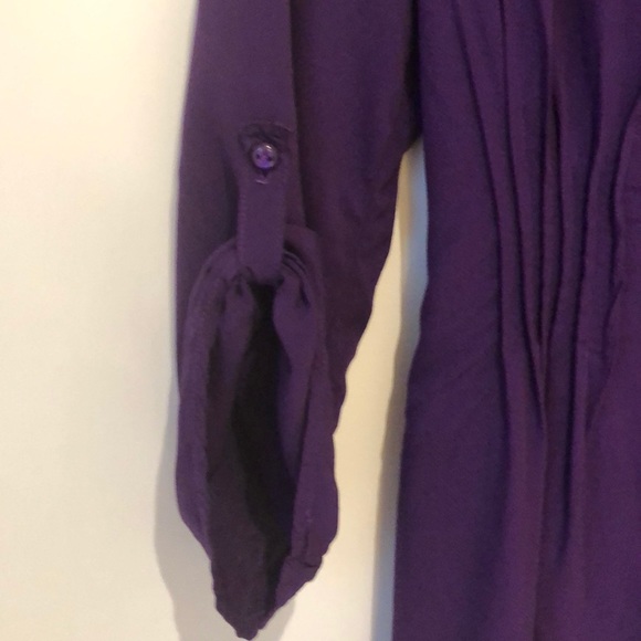 Plum button up tunic top - Picture 3 of 10